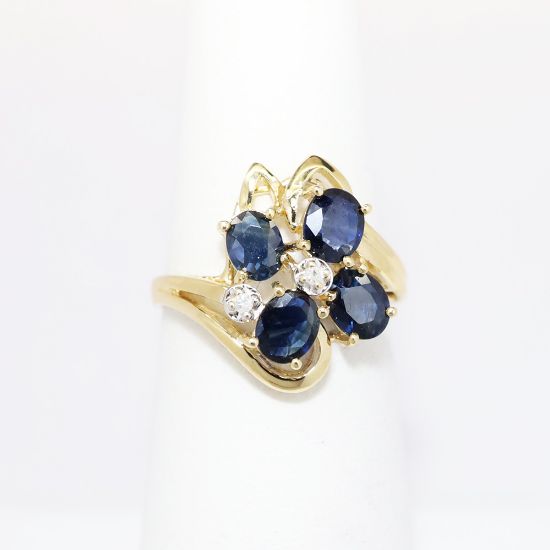 Picture of 1.30ct Sapphire & Diamond Ring, 14k Yellow Gold