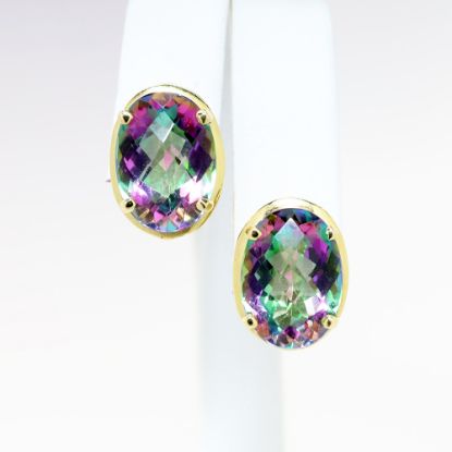 Picture of 14k Yellow Gold Mystic Topaz Earrings
