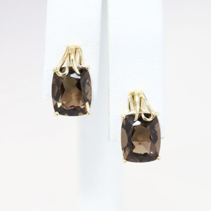 Picture of 10k Yellow Gold & Smoky Quartz Earrings