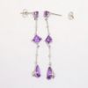 Picture of Amethyst and Diamond Dangle Earrings, 14k White Gold