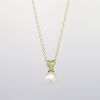 Picture of Cultured Pearl and Diamond Pendant Necklace, 14k Yellow Gold