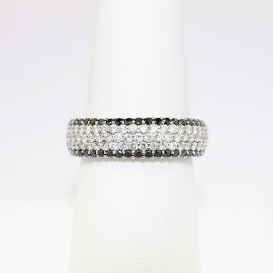 Picture of 2.00ct Black and White Pave Set Diamond Ring, 14k White Gold