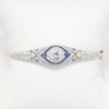 Picture of Platinum Art Deco Style Diamond & Sapphire Bangle Bracelet