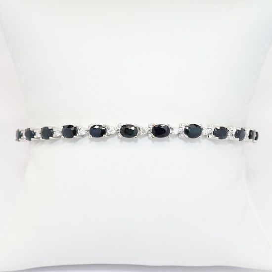 Picture of Sapphire and Diamond Bracelet, 14k White Gold