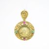 Picture of Replica Ancient Greek Coin Pendant with Diamonds and Gemstones