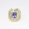 Picture of Tanzanite and Diamond Men's Ring, 14k Yellow Gold