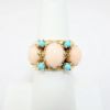 Picture of Mid-Century Coral and Turquoise ring, 14k Yellow Gold