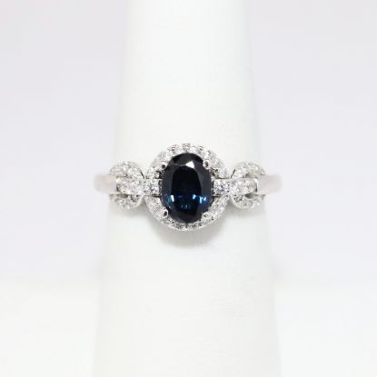 Picture of Sapphire and Diamond Ring, 14k White Gold