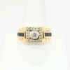 Picture of Diamond and Sapphire Men's Ring, 14k Yellow Gold