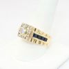 Picture of Diamond and Sapphire Men's Ring, 14k Yellow Gold