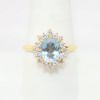 Picture of 1.60ct Aquamarine ring, Diamond Halo, 14k Yellow Gold