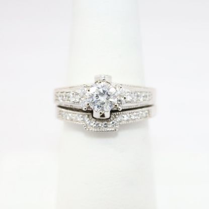 Picture of Diamond Bridal Set with Contour Band, 14k White Gold