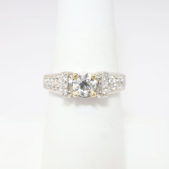Picture of 0.57ct Old European Round Cut Diamond Ring, 18k White Gold