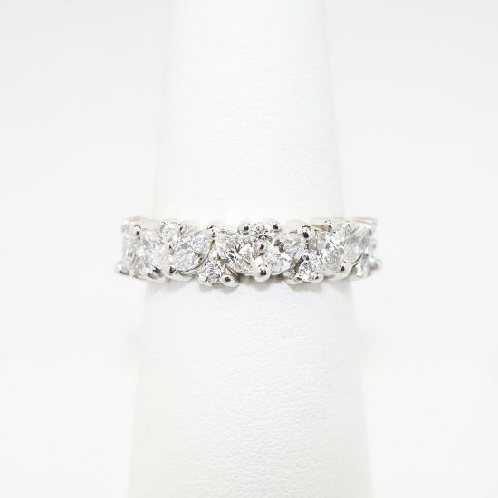 Picture of 1.25ct Diamond Cluster Band Ring, 14k White Gold