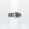 Picture of Black and White Diamond "Buckle" Band Ring, 14k White Gold