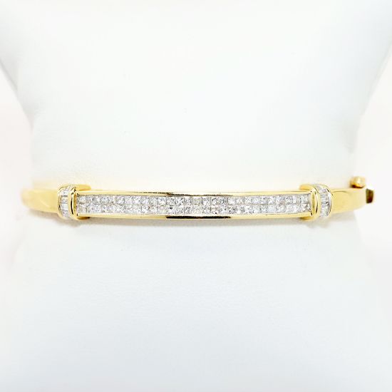 Picture of 1.33ct Diamond Bangle Bracelet, 14k Yellow Gold