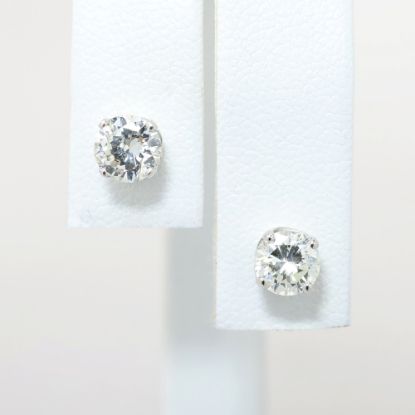 Picture of 1.15ct Round Brilliant Cut Diamond Solitaire Earrings, 14k White Gold