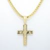 Picture of Cross Pendant on 22" Franco Chain, 14k Yellow Gold