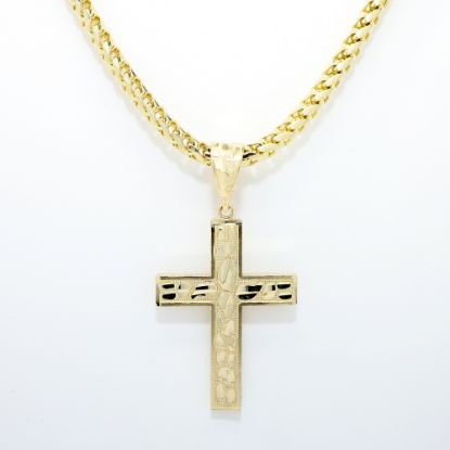 Picture of Cross Pendant on 22" Franco Chain, 14k Yellow Gold