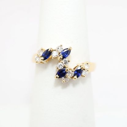 Picture of Sapphire and Diamond Ring, 14k Yellow Gold