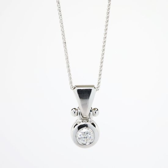 Picture of 0.25ct Diamond Solitaire Pendant, 14k White Gold