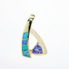 Picture of Tanzanite, Opal, and Diamond Pendant/Slide, 14k Yellow Gold