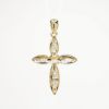 Picture of 0.33ct Diamond Baguette Cross Pendant, 14k Yellow Gold