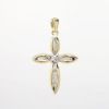 Picture of 0.33ct Diamond Baguette Cross Pendant, 14k Yellow Gold