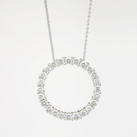 Picture of 2.00ct Diamond Circle Pendant Necklace, 14k White Gold