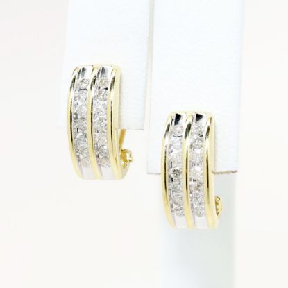 Picture of 0.50ct Diamond Channel Set Earrings, 14k Yellow Gold