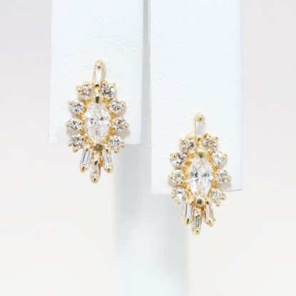 Picture of 1.00ct Diamond marquise/Baguette Cut Earrings, 14k Yellow Gold