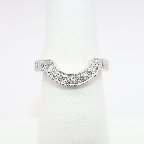 Picture of 0.38ct Diamond Crescent Band Ring, 14k White Gold