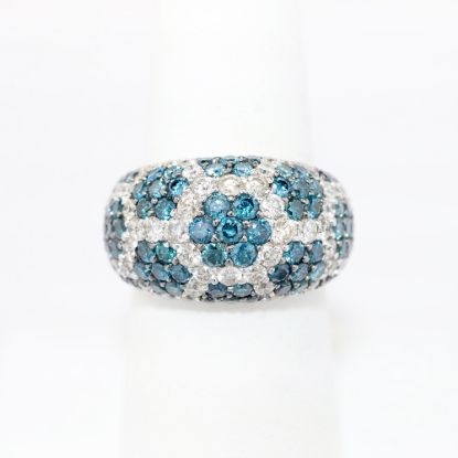 Picture of 3.50ct Blue and White Diamond Ring, 14k White Gold