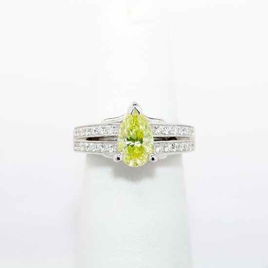 Picture of 1.09ct Fancy Intense Yellow Diamond Ring