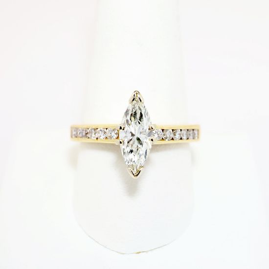 Picture of 1.62ct Marquise Cut Diamond Ring, 14k Yellow Gold