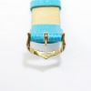 Picture of 18k Yellow Gold Cartier Wristwatch with Turquoise Leather Band