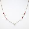 Picture of 0.55ct Diamond Heart Necklace with Pink Tourmaline Accents, 14k White Gold