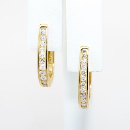 Picture of 0.50ct Diamond Hoop Earrings, 14k Yellow Gold