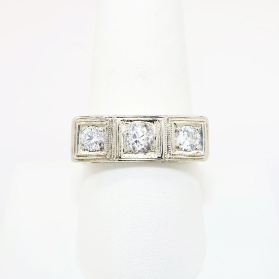 Picture of 14k Yellow Gold Old European Diamond Men's Ring