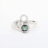 Picture of Aquamarine and Diamond Circle Ring in 14k White Gold