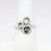 Picture of Aquamarine and Diamond Circle Ring in 14k White Gold