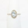 Picture of Oval Cut Aquamarine and Diamond Ring in 14k Yellow Gold
