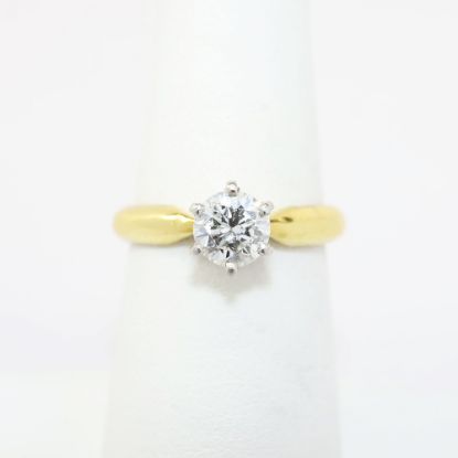 Picture of 0.89ct Round Brilliant Cut Diamond Solitaire Ring in 18k Yellow Gold