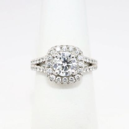 Picture of 1ct Round Brilliant Cut Diamond Ring in White Gold & Palladium