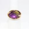 Picture of 18k Rose Gold Quartz Ring with Rutilated Quartz & Amethyst