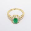 Picture of Emerald and Diamond Ring in 14k Yellow Gold