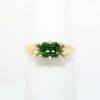 Picture of  1.00CT Green Tourmaline Ring in Platinum with 14k Yellow Gold Dog Heads