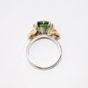 Picture of  1.00CT Green Tourmaline Ring in Platinum with 14k Yellow Gold Dog Heads