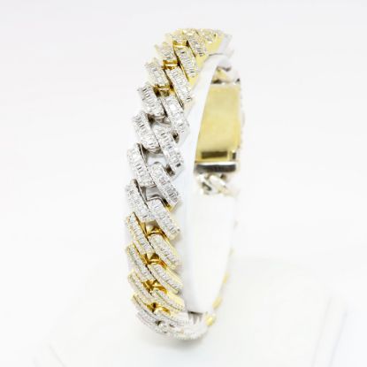 Picture of Diamond Encrusted Two-Tone 14kt Gold Men's Bracelet