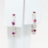 Picture of Diamond and Ruby Hoop Earrings in 14k White Gold